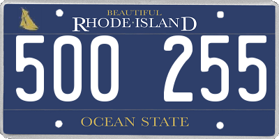 RI license plate 500255