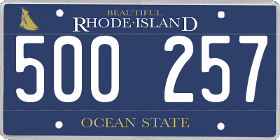 RI license plate 500257