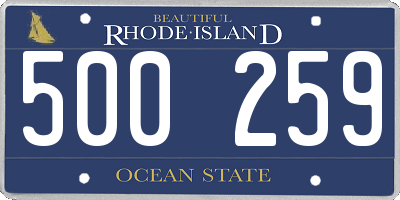 RI license plate 500259