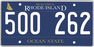 RI license plate 500262