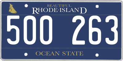 RI license plate 500263