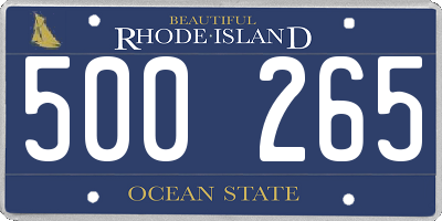 RI license plate 500265