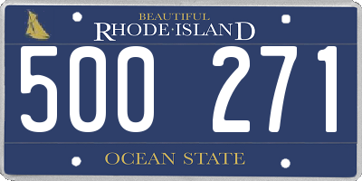 RI license plate 500271