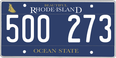 RI license plate 500273