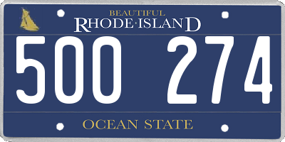 RI license plate 500274
