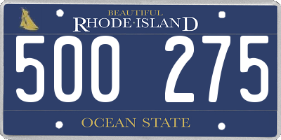 RI license plate 500275