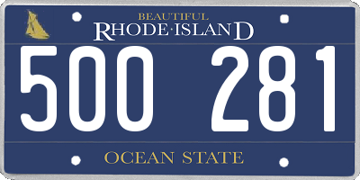 RI license plate 500281