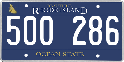 RI license plate 500286