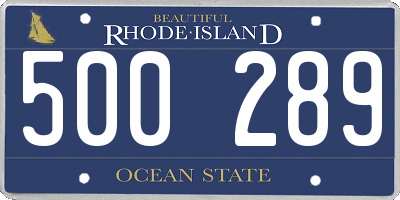 RI license plate 500289