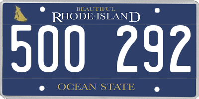 RI license plate 500292