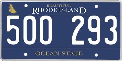 RI license plate 500293
