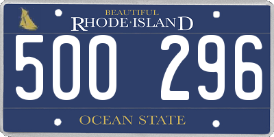 RI license plate 500296