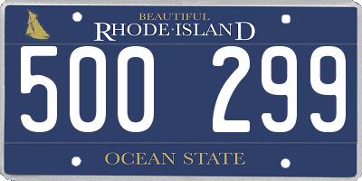 RI license plate 500299