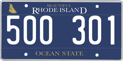 RI license plate 500301