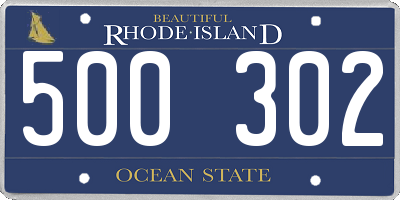 RI license plate 500302