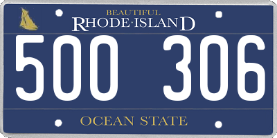 RI license plate 500306