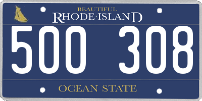 RI license plate 500308