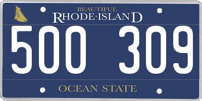 RI license plate 500309