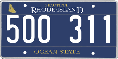 RI license plate 500311