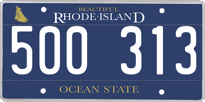 RI license plate 500313