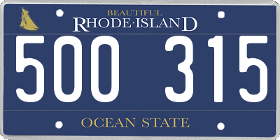 RI license plate 500315