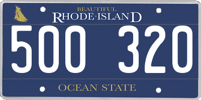 RI license plate 500320