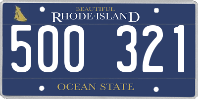 RI license plate 500321