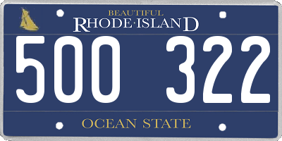 RI license plate 500322