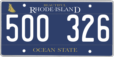 RI license plate 500326
