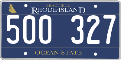 RI license plate 500327