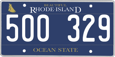 RI license plate 500329
