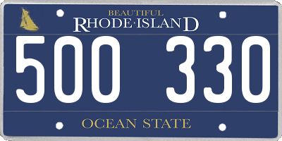 RI license plate 500330