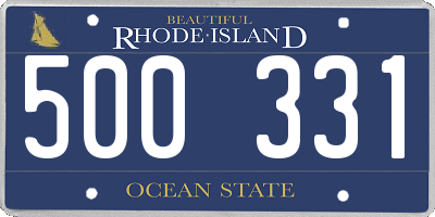 RI license plate 500331
