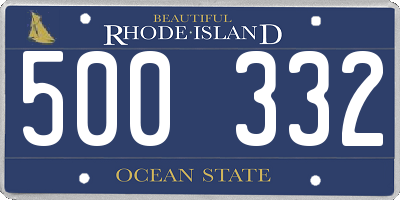 RI license plate 500332