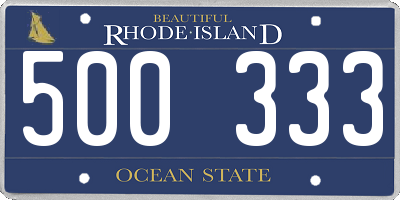 RI license plate 500333