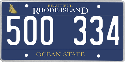 RI license plate 500334