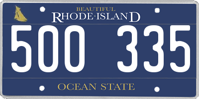RI license plate 500335