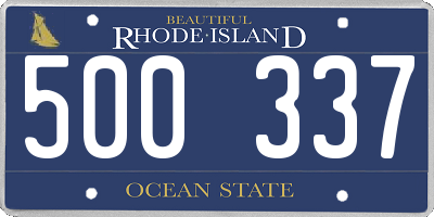 RI license plate 500337