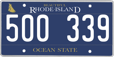 RI license plate 500339