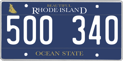 RI license plate 500340