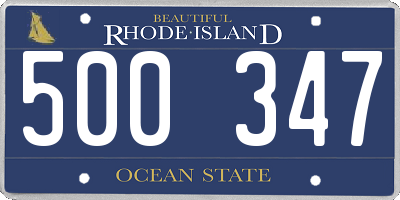 RI license plate 500347