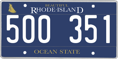 RI license plate 500351