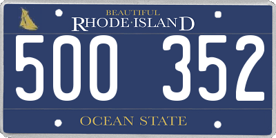 RI license plate 500352