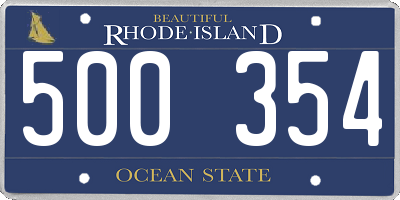 RI license plate 500354