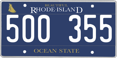 RI license plate 500355