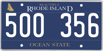 RI license plate 500356