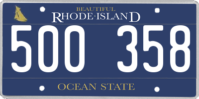 RI license plate 500358