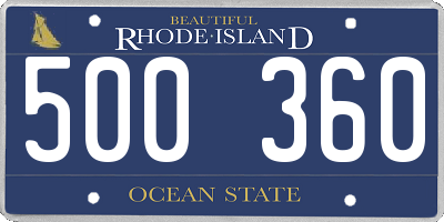 RI license plate 500360