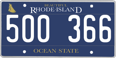 RI license plate 500366