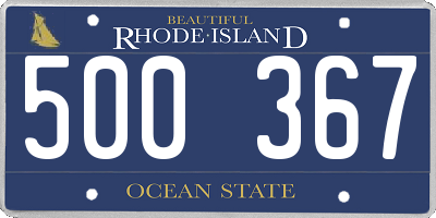 RI license plate 500367